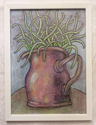 Серия «Растения в горшке» Буйное растение в сиреневом глечике