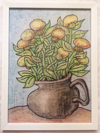 Серия «Растения в горшке» Оранжевые цветы  в глечике